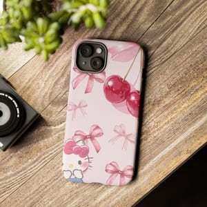Kawaii Kirsch Schleife Hello Kitty Handyhülle | Robuste Hülle Bild 12