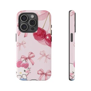Kawaii Kirsch Schleife Hello Kitty Handyhülle | Robuste Hülle Bild 13