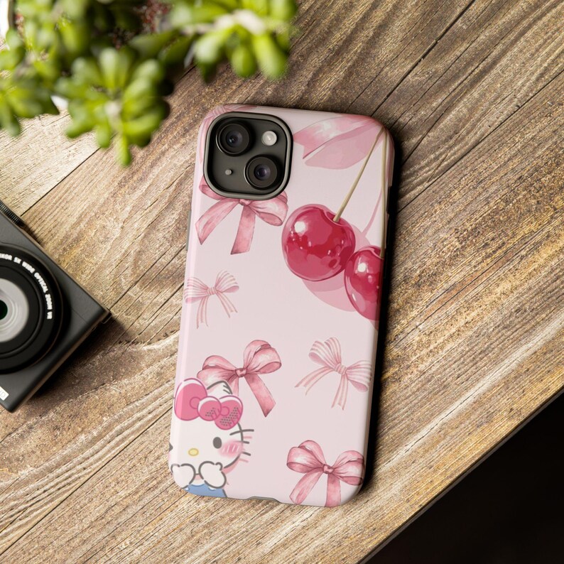 Kawaii Kirsch Schleife Hello Kitty Handyhülle | Robuste Hülle Bild 9