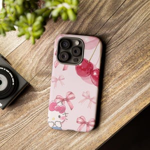 Kawaii Kirsch Schleife Hello Kitty Handyhülle | Robuste Hülle Bild 18