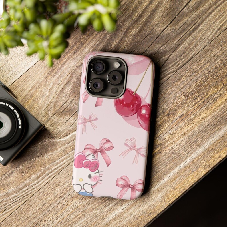 Kawaii Kirsch Schleife Hello Kitty Handyhülle | Robuste Hülle Bild 15
