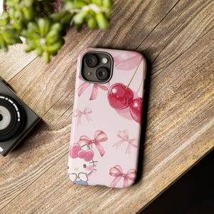 Kawaii Kirsch Schleife Hello Kitty Handyhülle | Robuste Hülle Bild 3