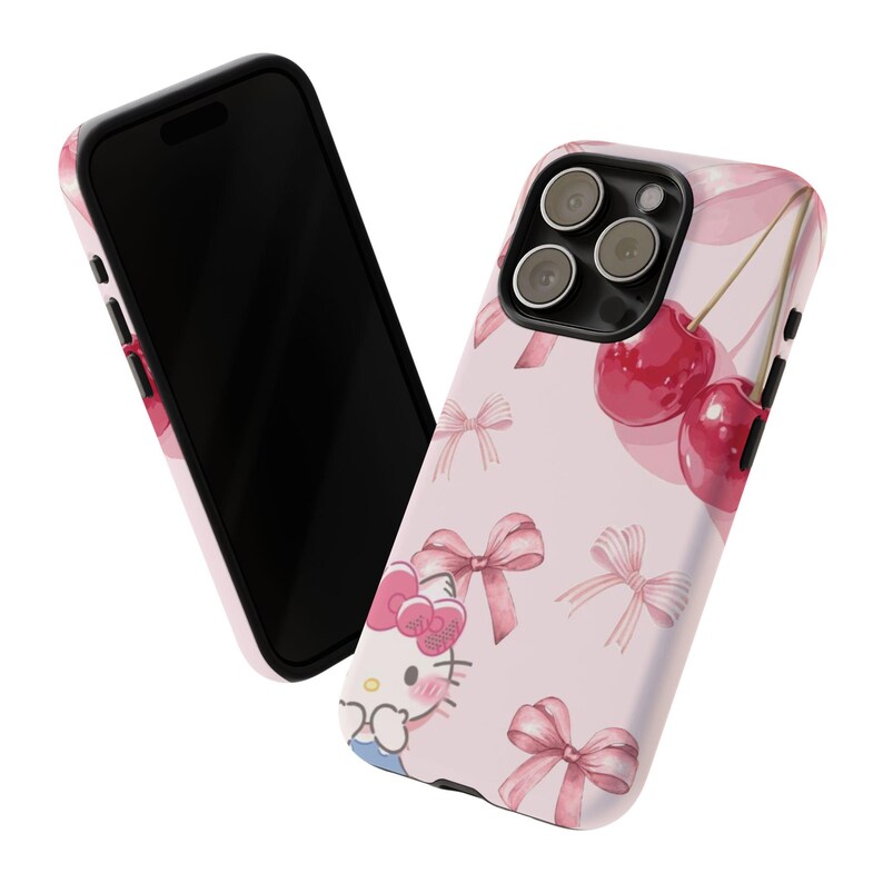 Kawaii Kirsch Schleife Hello Kitty Handyhülle | Robuste Hülle Bild 17