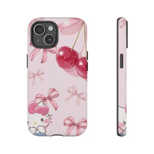 Kawaii Kirsch Schleife Hello Kitty Handyhülle | Robuste Hülle Bild 4