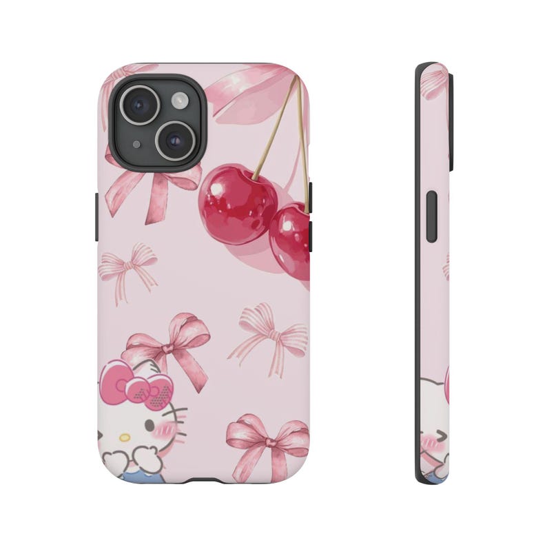 Kawaii Kirsch Schleife Hello Kitty Handyhülle | Robuste Hülle Bild 4