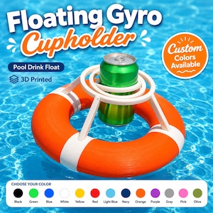 Soporte flotante giratorio para vasos de piscina, flotador para bebidas, soporte para latas de cerveza impreso en 3D para latas de 355 ml, colores personalizados.