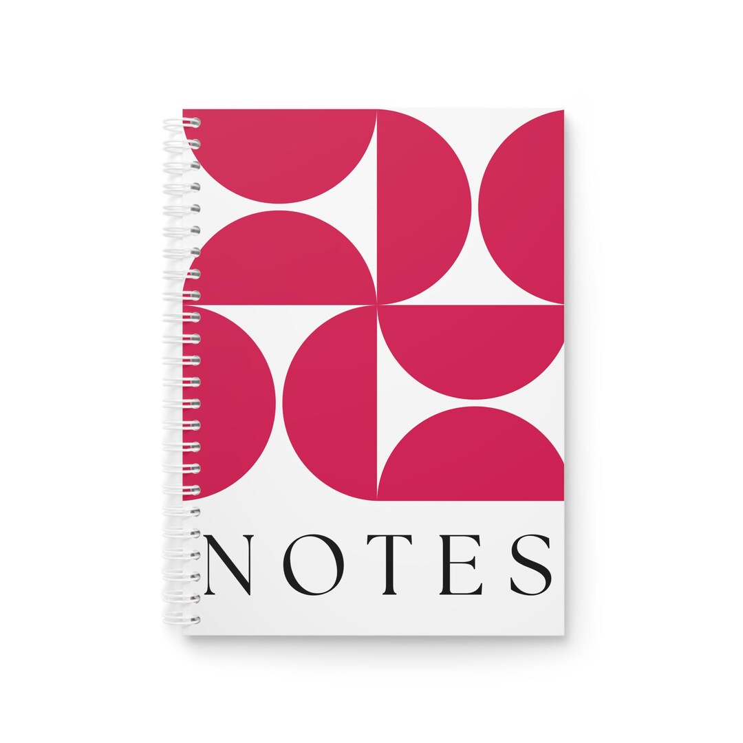 Geometric Pink Quarter-circle Notes Spiral Notebook | Modern Abstract ...
