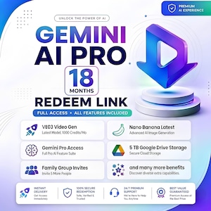 Gemini AI Pro - 18 meses de acceso completo (enlace de canje)