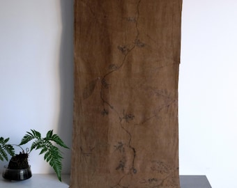 390 Hand-Dyed Botanical Cotton Fabric – Plant Dyed Textiles for Gong Fu Cha 390 Warm Earth Vine Veil