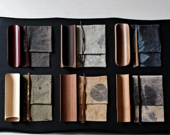 Handmade Bamboo Gong Fu Cha Bundle – Tea Scoop & Spoon + 2 Natural Plant-Dyed Coasters (Gift) – Curated Set by Artists