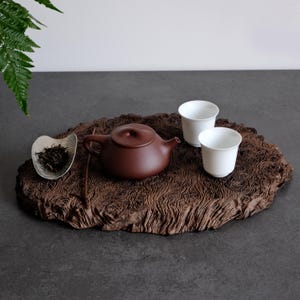 Handgemaakt ijzeren eikenhouten theeblad en serveerschaal – Gong Fu Cha Bowl | Meerdere maten