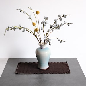 Jun Vase, Turquoise Kiln Change, Flower Mouth, 20 cm