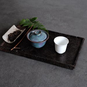 Jun Ware Gaiwan | Kiln-Change Teal & Violet | 120 ml | Lid + Bowl | #0007