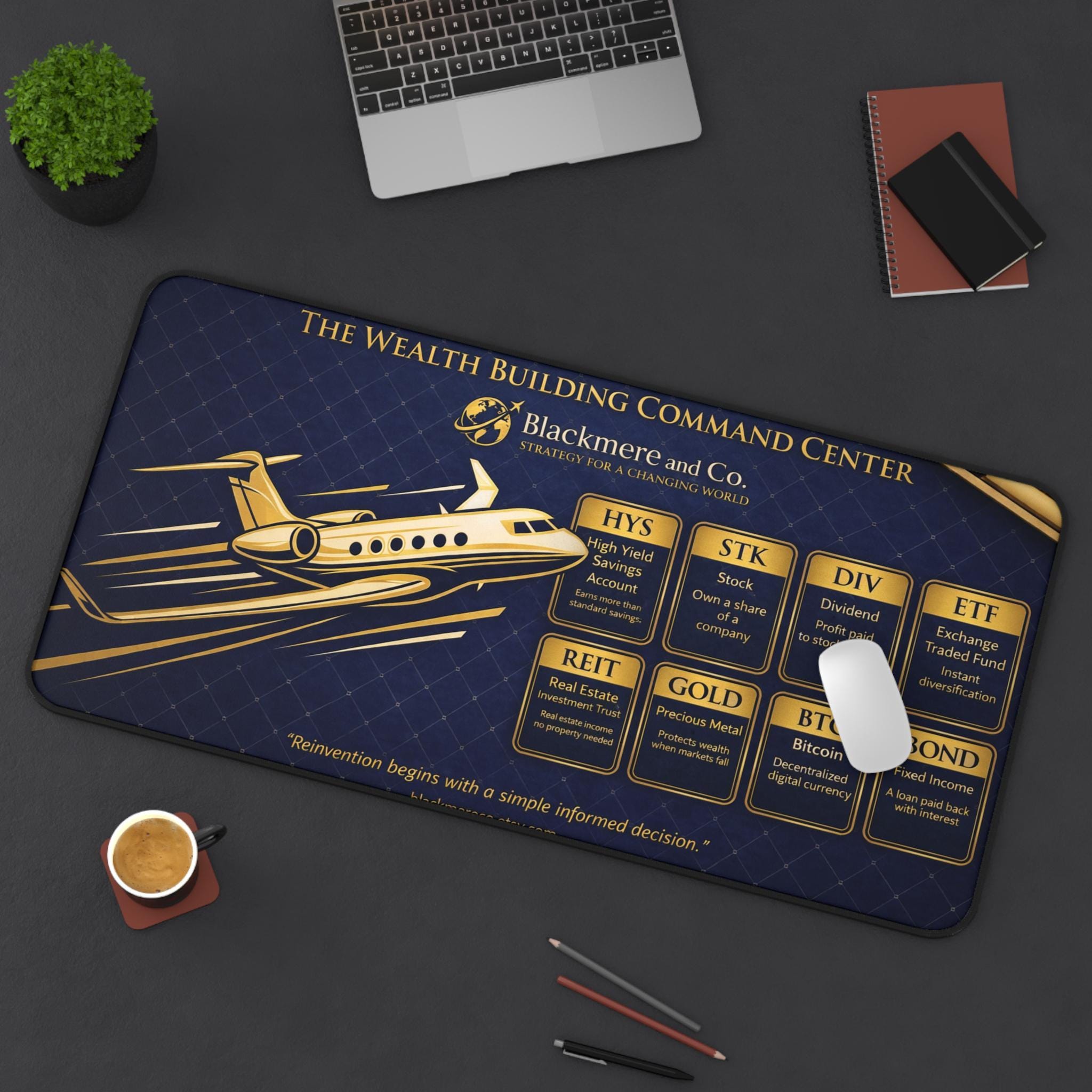 Executive Desk Mat 16x32 | Wealth Building Command Center, Financial ...