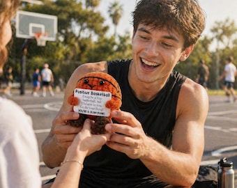 Slam Dunk di basket, spirito di supporto e nota personalizzata, regalo personalizzato per atleta per lui, serata dei diplomandi della classe 2026, ricordo artigianale di basket