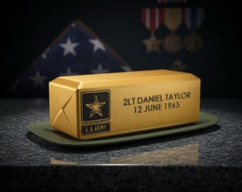 Custom 3D Printed Butter Bar Desk Display | Personalized O-1 Rank (2LT or Ensign) | Army, Air Force, Space Force, Navy, Coast Guard