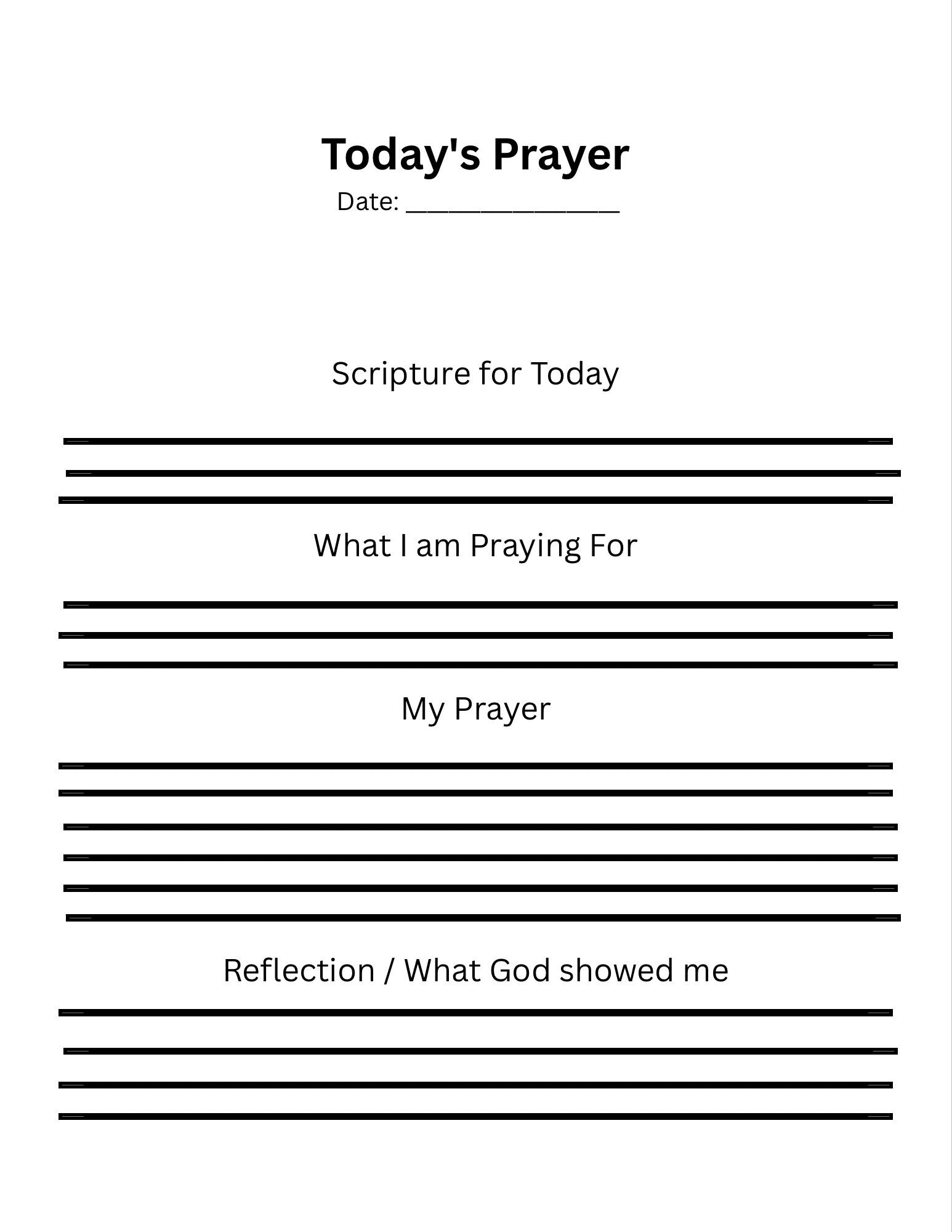 30 Day Prayer Journal Printable Christian Prayer Journal Bible ...