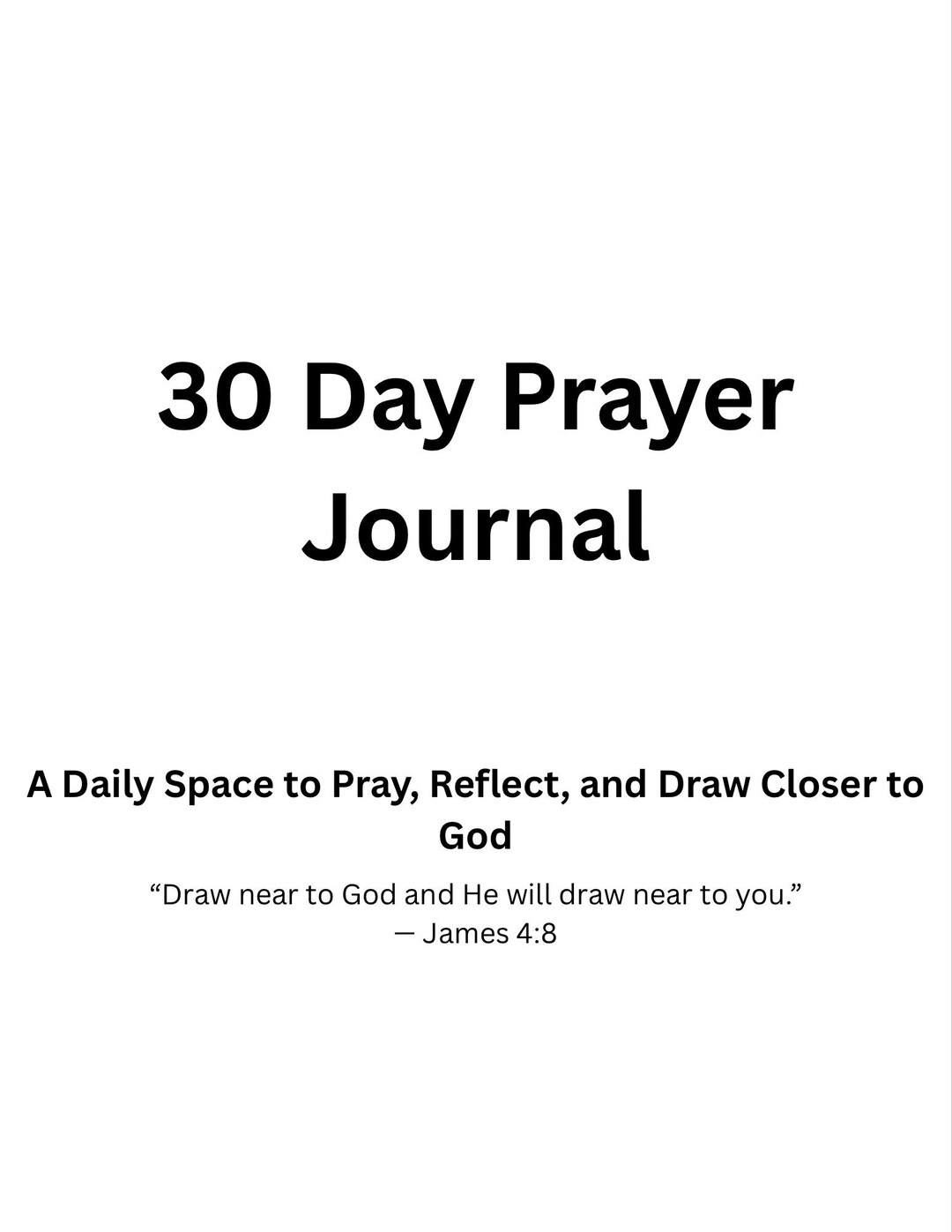 30 Day Prayer Journal Printable Christian Prayer Journal Bible ...