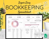Easy Bookkeeping Template | Small Business Planner Spreadsheet | Income OR Expense's Tracker | Profit and Loss | Accounting Google Sheets