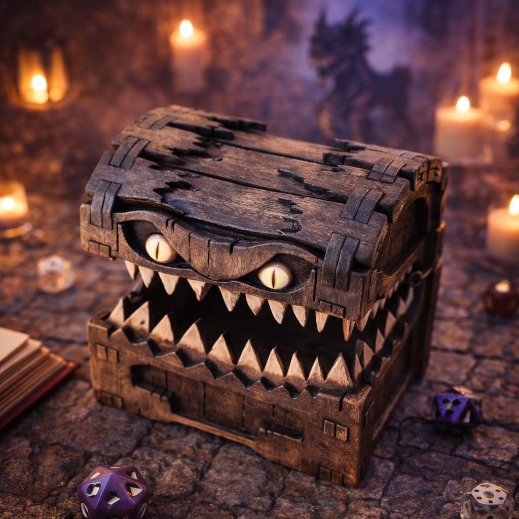 Mimic Dice Box – Treasure Chest Dice Storage for DND Players - Etsy