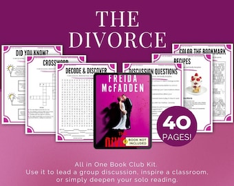 The Divorce by Freida McFadden Book Club Discussion Guide- Book Club Games Book Club Activity Book Club Kit Activity Reading Group Guide