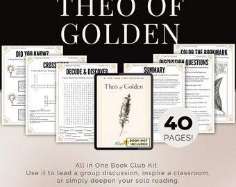 Theo of Golden by Allen Levi Book Club Discussion Guide- Book Club Games Book Club Activity Book Club Kit Activity Reading Group Guide