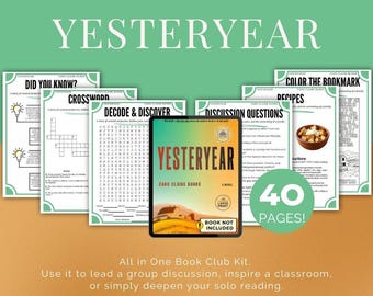 Yesteryear by Caro Claire Burke Book Club Discussion Guide- Book Club Games Book Club Activity Book Club Kit Activity Reading Group Guide