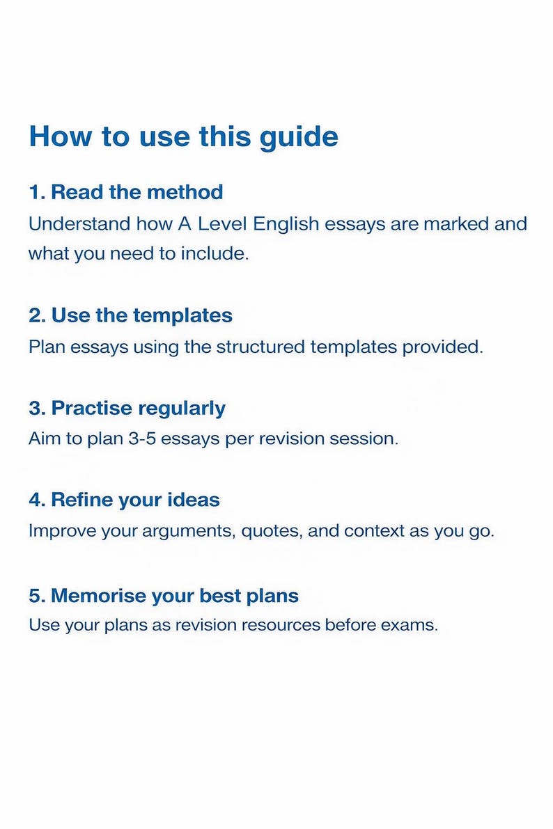 A Level English Literature Essay Guide PDF | A Essay Planning Templates ...