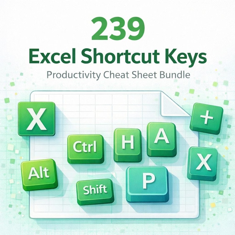 239 Excel Shortcut Keys Cheat Sheet | Excel Keyboard Shortcuts Guide ...