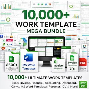 10k+ Excel Dashboard Templates Bundle | KPI, Finance, Sales, Accounting & Business Spreadsheets | Digital Download