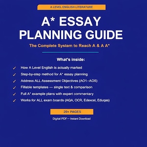 Cómo planificar ensayos de máxima calificación para Literatura Inglesa de Nivel A / Guía completa para la redacción de ensayos, plantillas estructuradas y ejemplos de planes de ensayo