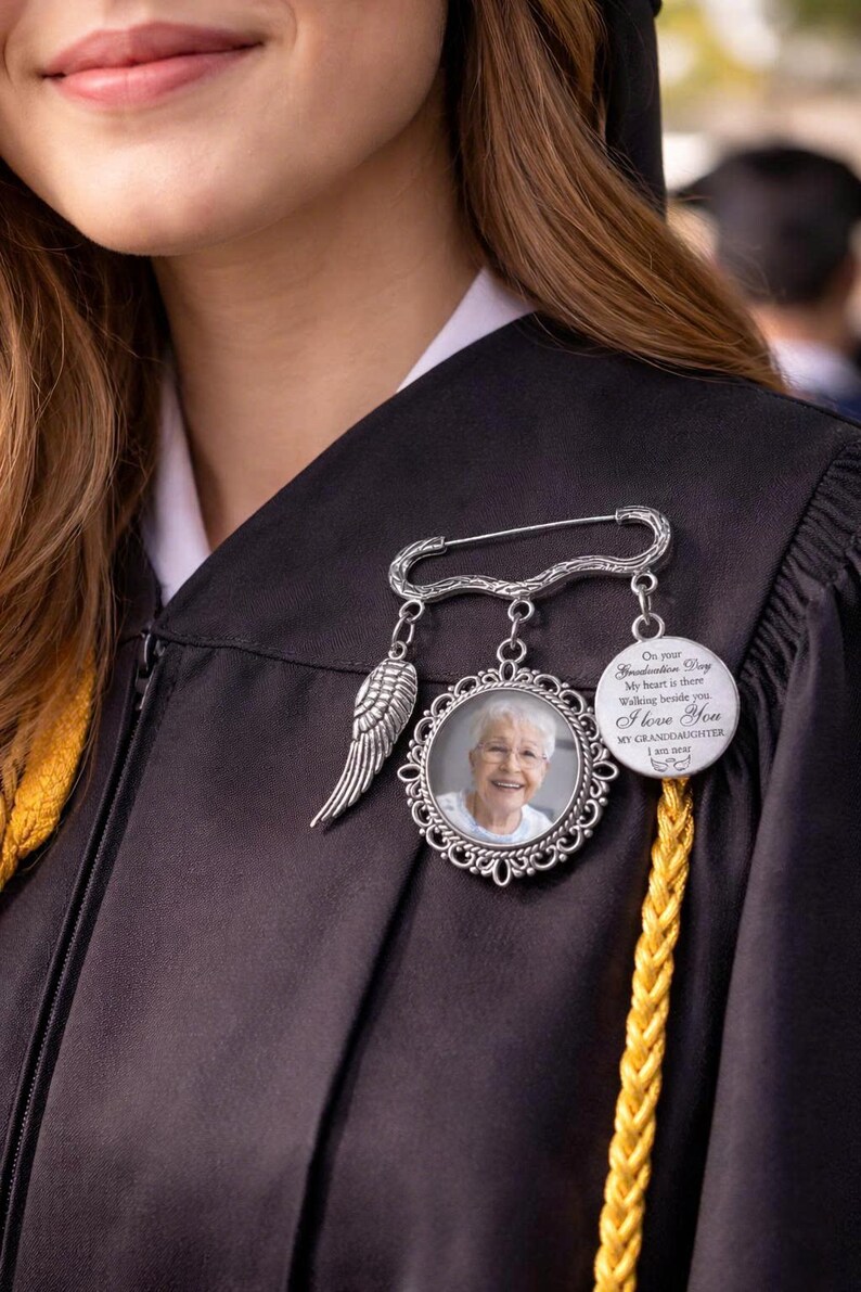 Memorial Graduation Charm Pin With Photo, “on Your Graduation Day My ...