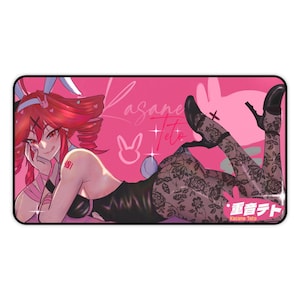 Rabbit Hole Teto Illustration Desk Mat | Kasane Teto Gaming Mouse Pad
