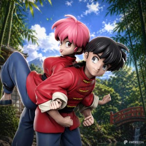 Ranma STL File Martial Arts Stance Retro Display Statue