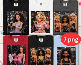 Funny Gym Doll Meme Png Bundel, Sassy Workout Girl Fitness Humor Digitale Download, Esthetic Gym Girl Png, Sublimatiebestanden gewichtheffen