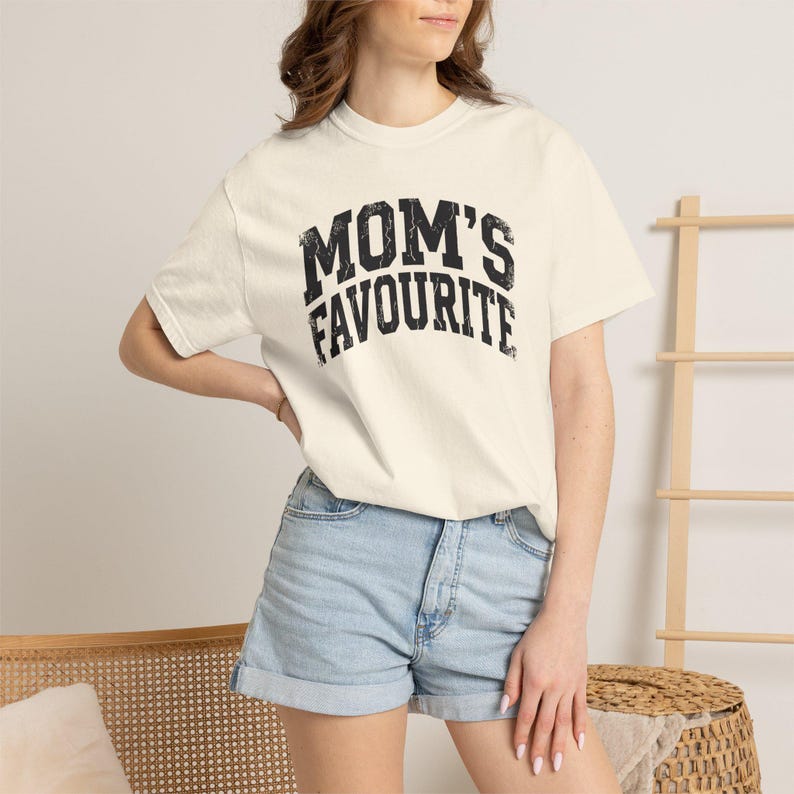 Comfort Colors Unisex Moms Favorite Shirt, Funny Mothers Day Shirt, Favorite Daughter Son Tee, Retro Graphic Tee Gift
