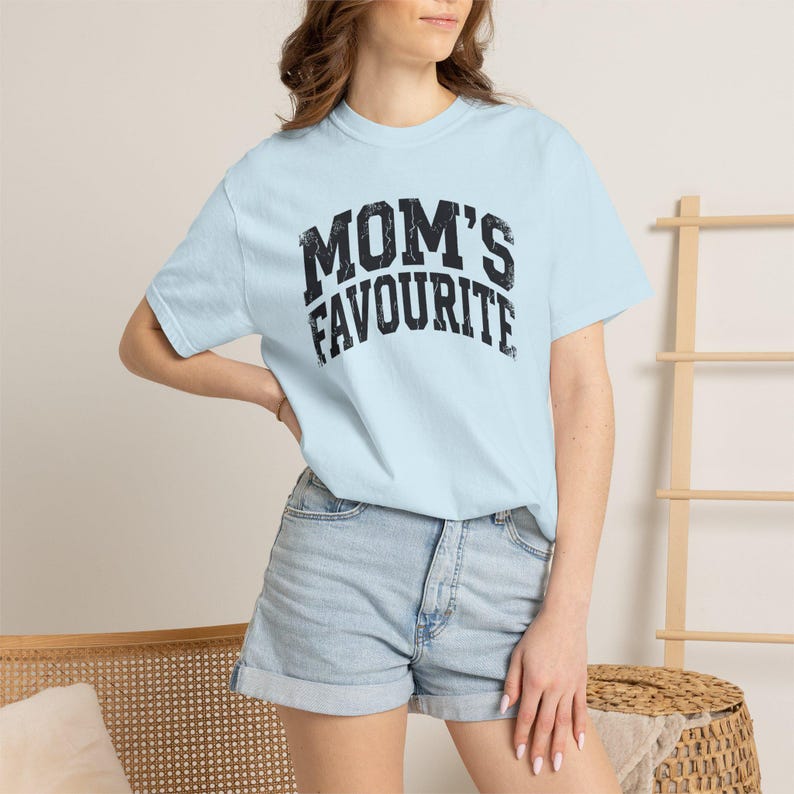 Comfort Colors Unisex Moms Favorite Shirt, Funny Mothers Day Shirt, Favorite Daughter Son Tee, Retro Graphic Tee Gift