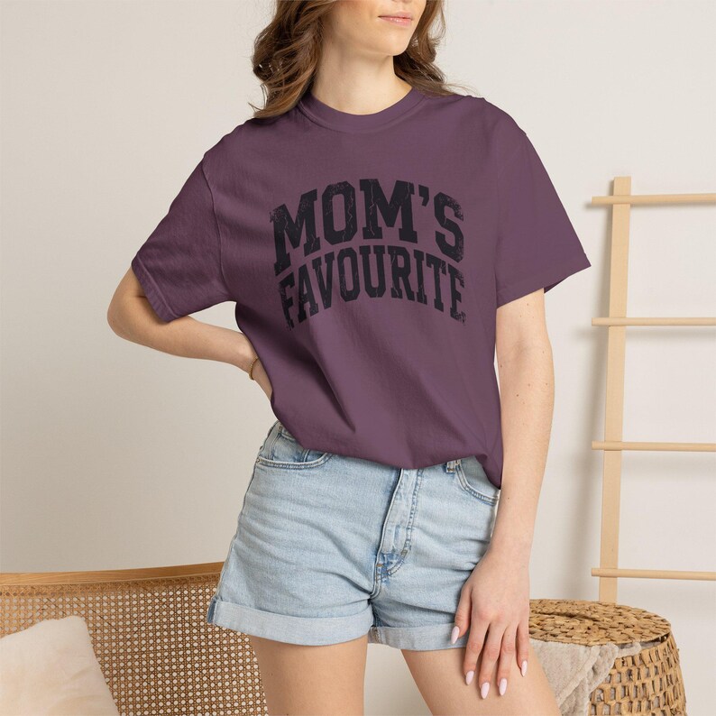 Comfort Colors Unisex Moms Favorite Shirt, Funny Mothers Day Shirt, Favorite Daughter Son Tee, Retro Graphic Tee Gift