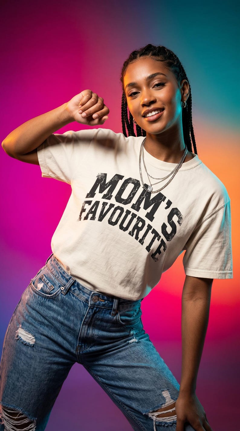 Comfort Colors Unisex Moms Favorite Shirt, Funny Mothers Day Shirt, Favorite Daughter Son Tee, Retro Graphic Tee Gift