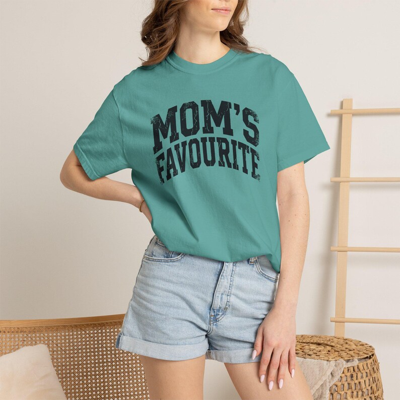 Comfort Colors Unisex Moms Favorite Shirt, Funny Mothers Day Shirt, Favorite Daughter Son Tee, Retro Graphic Tee Gift