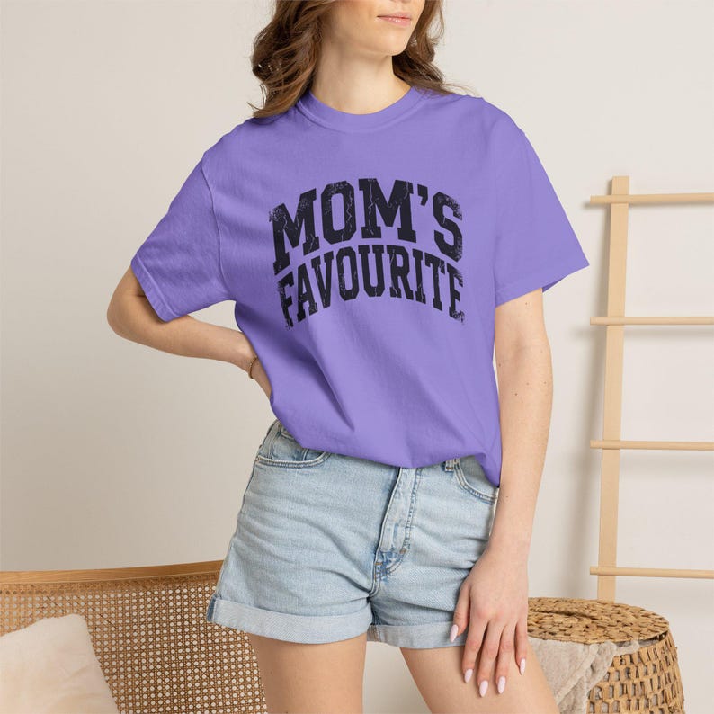 Comfort Colors Unisex Moms Favorite Shirt, Funny Mothers Day Shirt, Favorite Daughter Son Tee, Retro Graphic Tee Gift