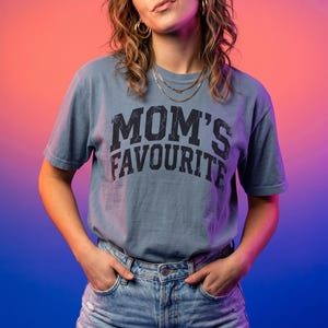Comfort Colors Unisex Moms Favorite Shirt, Funny Mothers Day Shirt, Favorite Daughter Son Tee, Retro Graphic Tee Gift