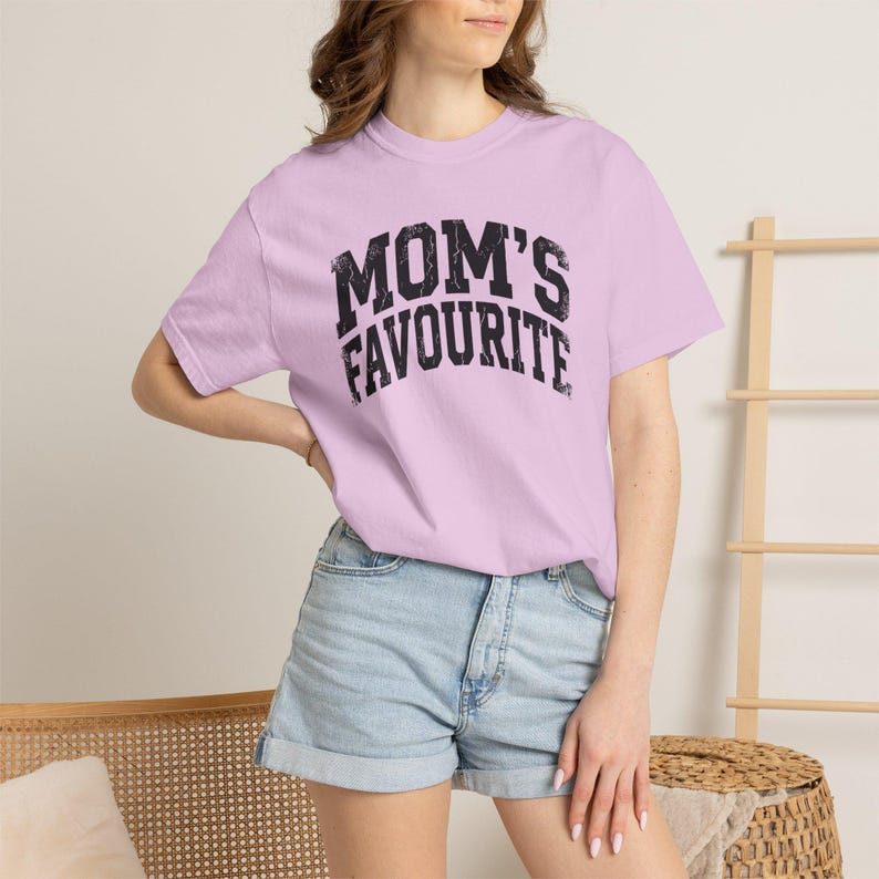 Comfort Colors Unisex Moms Favorite Shirt, Funny Mothers Day Shirt, Favorite Daughter Son Tee, Retro Graphic Tee Gift