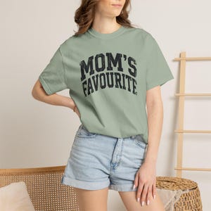 Comfort Colors Unisex Moms Favorite Shirt, Funny Mothers Day Shirt, Favorite Daughter Son Tee, Retro Graphic Tee Gift