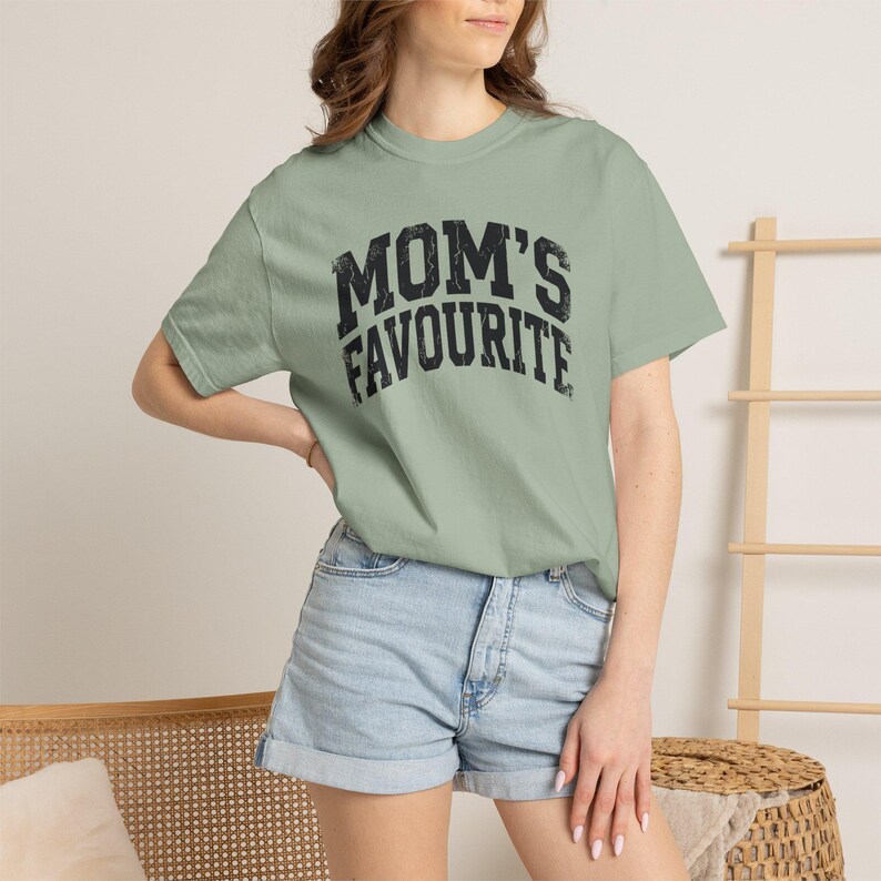 Comfort Colors Unisex Moms Favorite Shirt, Funny Mothers Day Shirt, Favorite Daughter Son Tee, Retro Graphic Tee Gift