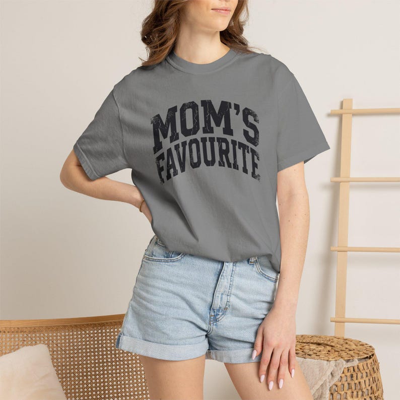 Comfort Colors Unisex Moms Favorite Shirt, Funny Mothers Day Shirt, Favorite Daughter Son Tee, Retro Graphic Tee Gift