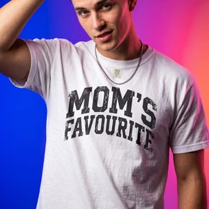 Comfort Colors Unisex Moms Favorite Shirt, Funny Mothers Day Shirt, Favorite Daughter Son Tee, Retro Graphic Tee Gift