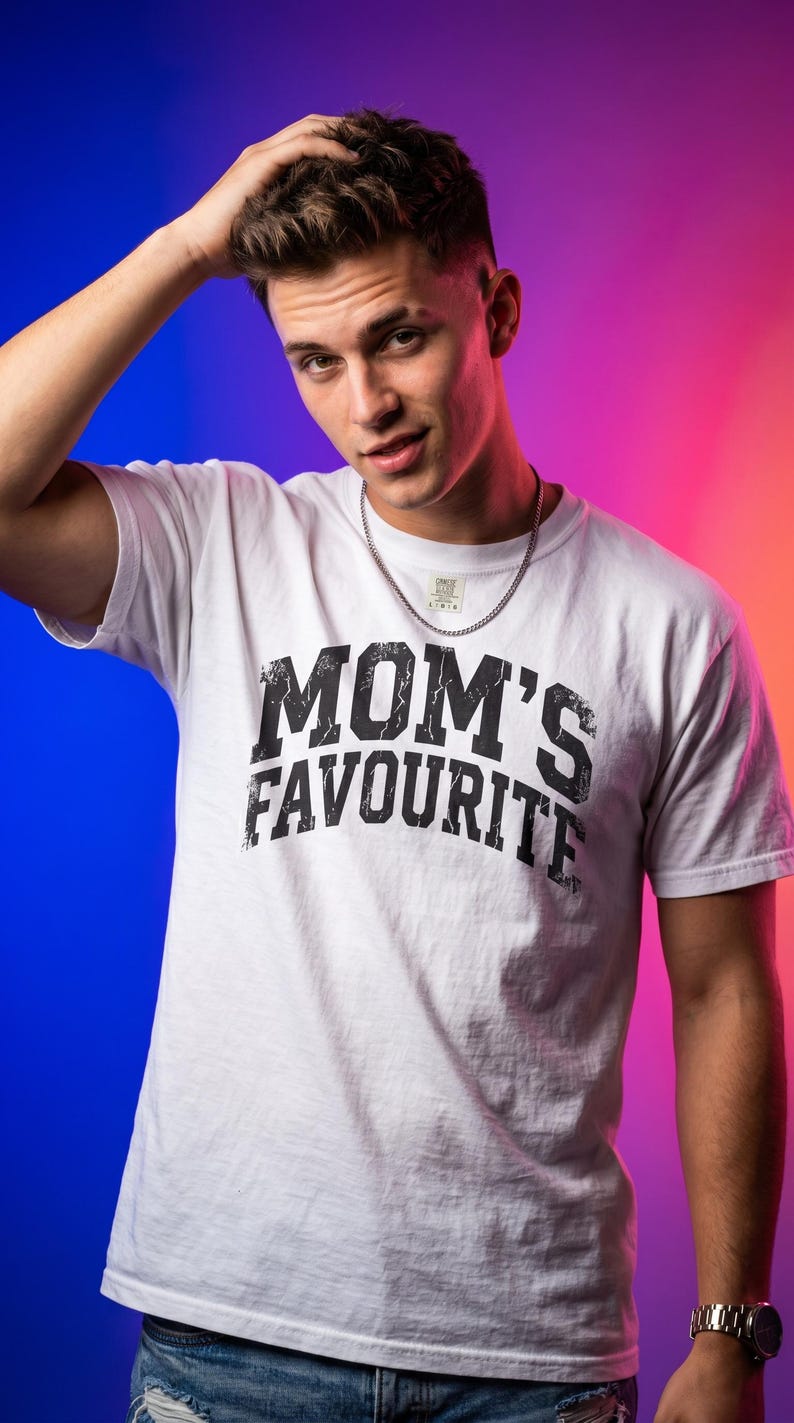 Comfort Colors Unisex Moms Favorite Shirt, Funny Mothers Day Shirt, Favorite Daughter Son Tee, Retro Graphic Tee Gift
