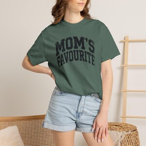 Comfort Colors Unisex Moms Favorite Shirt, Funny Mothers Day Shirt, Favorite Daughter Son Tee, Retro Graphic Tee Gift