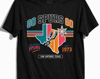 Comfort kleuren vintage shirt Go Spur Go Est.1973, San Antonio basketbalfan T-shirt, shirt Spur Game Day, retro basketbal teamgeest cadeau